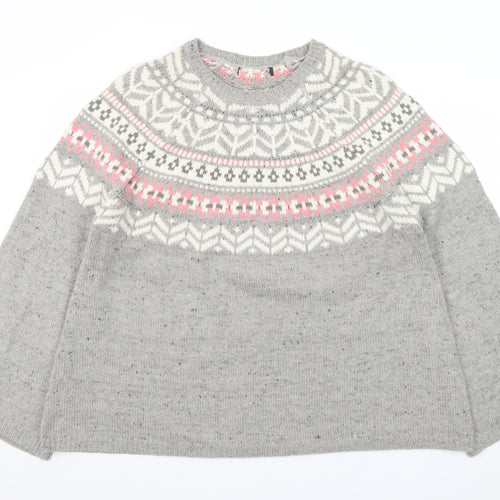 Marks and Spencer Women’s Grey Fair Isle Knit Jumper XL