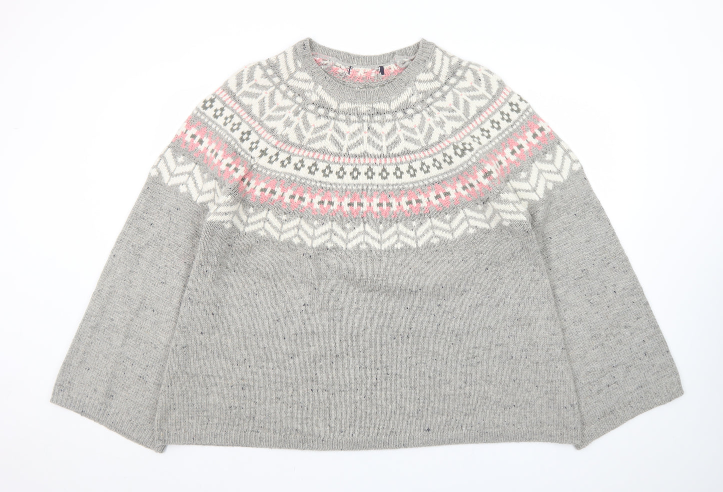 Marks and Spencer Women’s Grey Fair Isle Knit Jumper XL