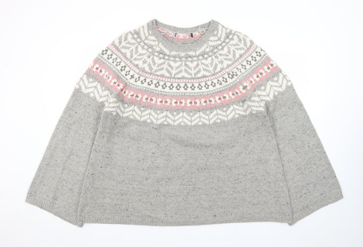Marks and Spencer Women’s Grey Fair Isle Knit Jumper XL