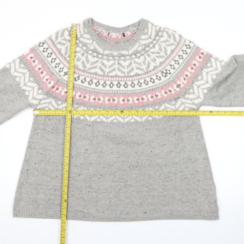 Marks and Spencer Women’s Grey Fair Isle Knit Jumper XL