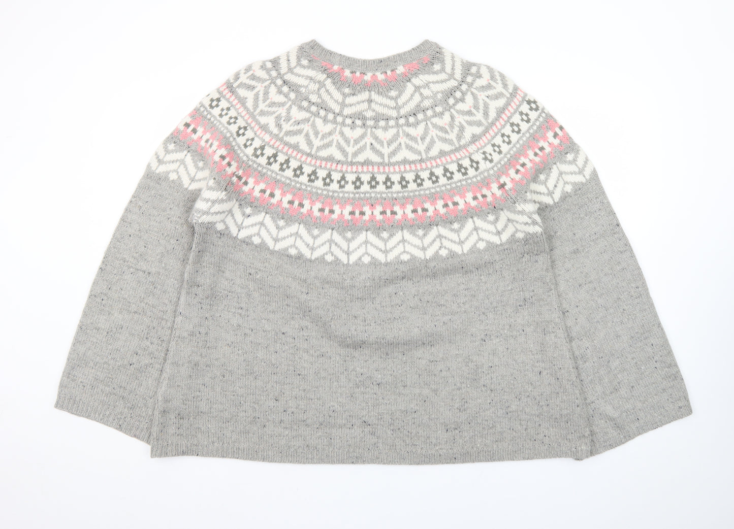 Marks and Spencer Women’s Grey Fair Isle Knit Jumper XL