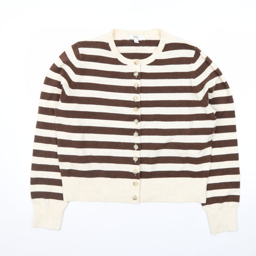 Marks and Spencer Women’s Brown Striped Cardigan Large