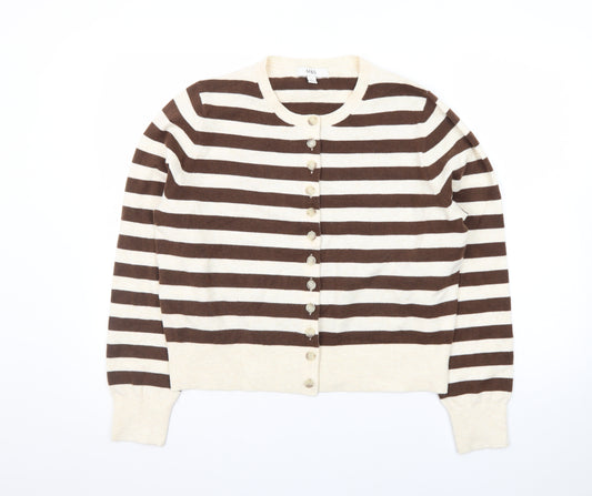 Marks and Spencer Women’s Brown Striped Cardigan Large