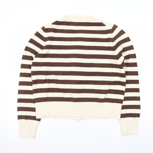 Marks and Spencer Women’s Brown Striped Cardigan Large