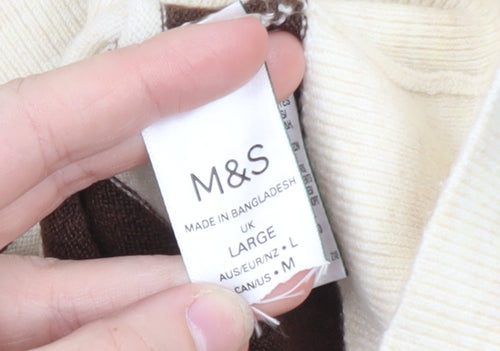 Marks and Spencer Women’s Brown Striped Cardigan Large
