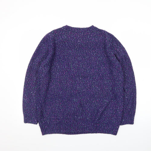 ISLE Women's Purple Cable-Knit Crew Neck Jumper Size 18-20