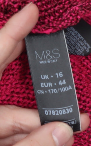 Marks and Spencer Women’s Pink Sleeveless Knit Pullover Jumper Size 16