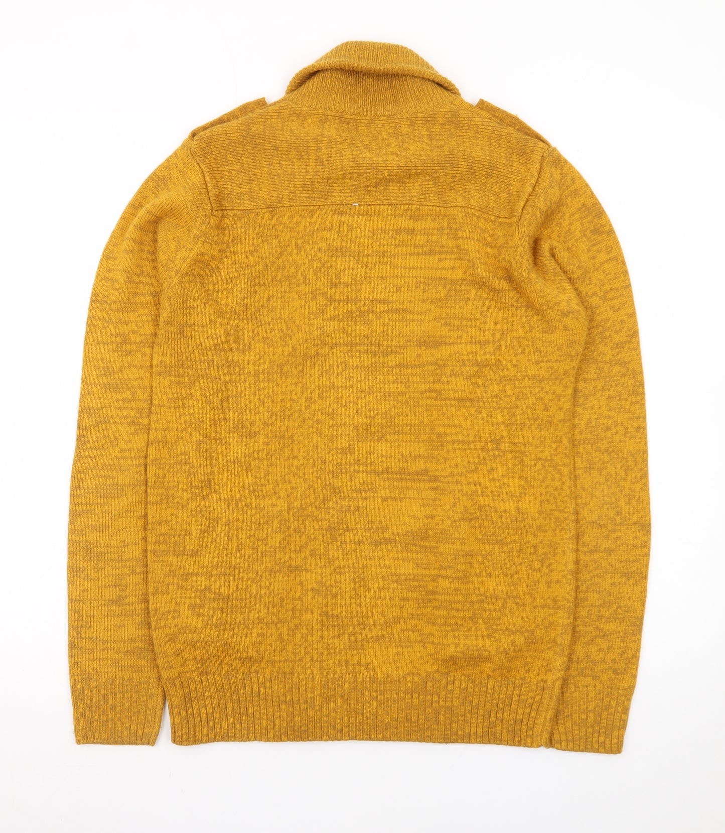 Alcott Knit Women's Yellow Wool Blend Double Breasted Cardigan Medium