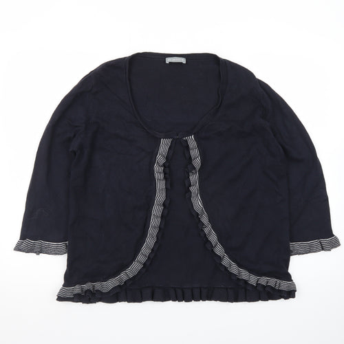 Marks and Spencer Per Una Women's Black Size 16 Ruffle Cardigan