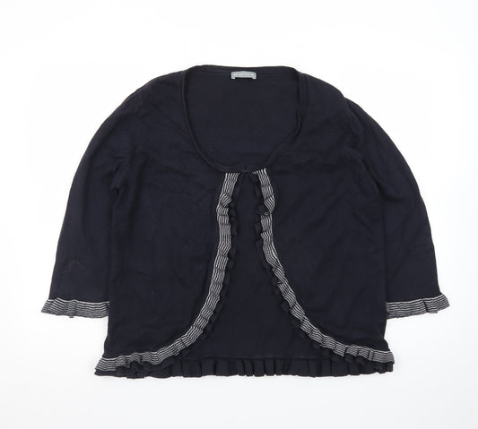 Marks and Spencer Per Una Women's Black Size 16 Ruffle Cardigan