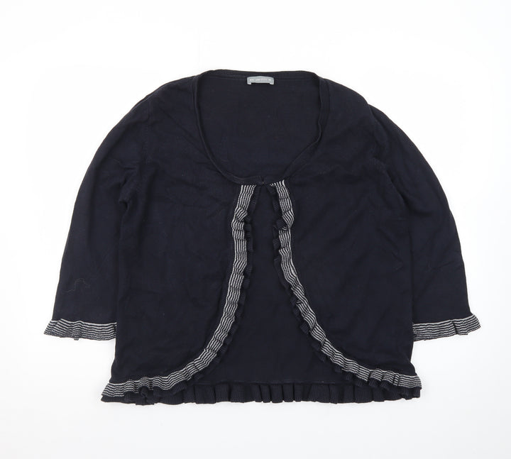 Marks and Spencer Per Una Women's Black Size 16 Ruffle Cardigan