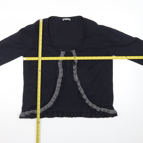 Marks and Spencer Per Una Women's Black Size 16 Ruffle Cardigan
