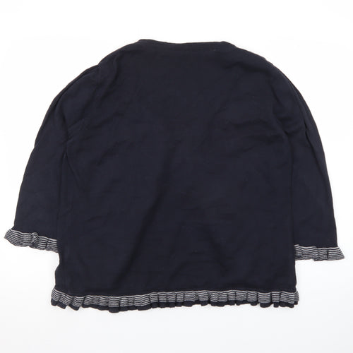 Marks and Spencer Per Una Women's Black Size 16 Ruffle Cardigan