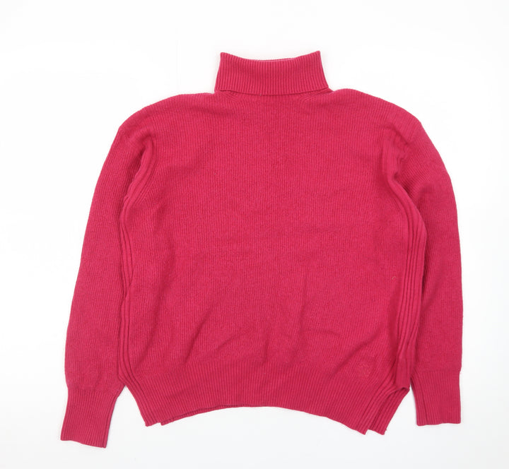 Ted Baker Women Red Roll Neck Long Sleeve Jumper Size 12 Wool Blend