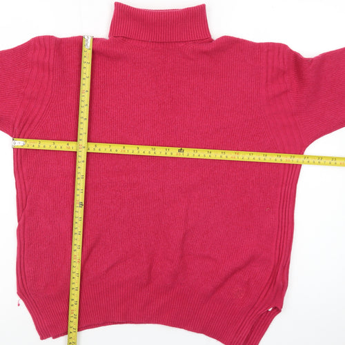 Ted Baker Women Red Roll Neck Long Sleeve Jumper Size 12 Wool Blend