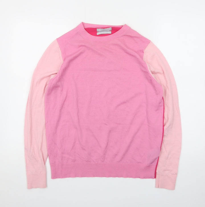 Marks and Spencer Women Pink Crew Neck Merino Wool Jumper Size 16