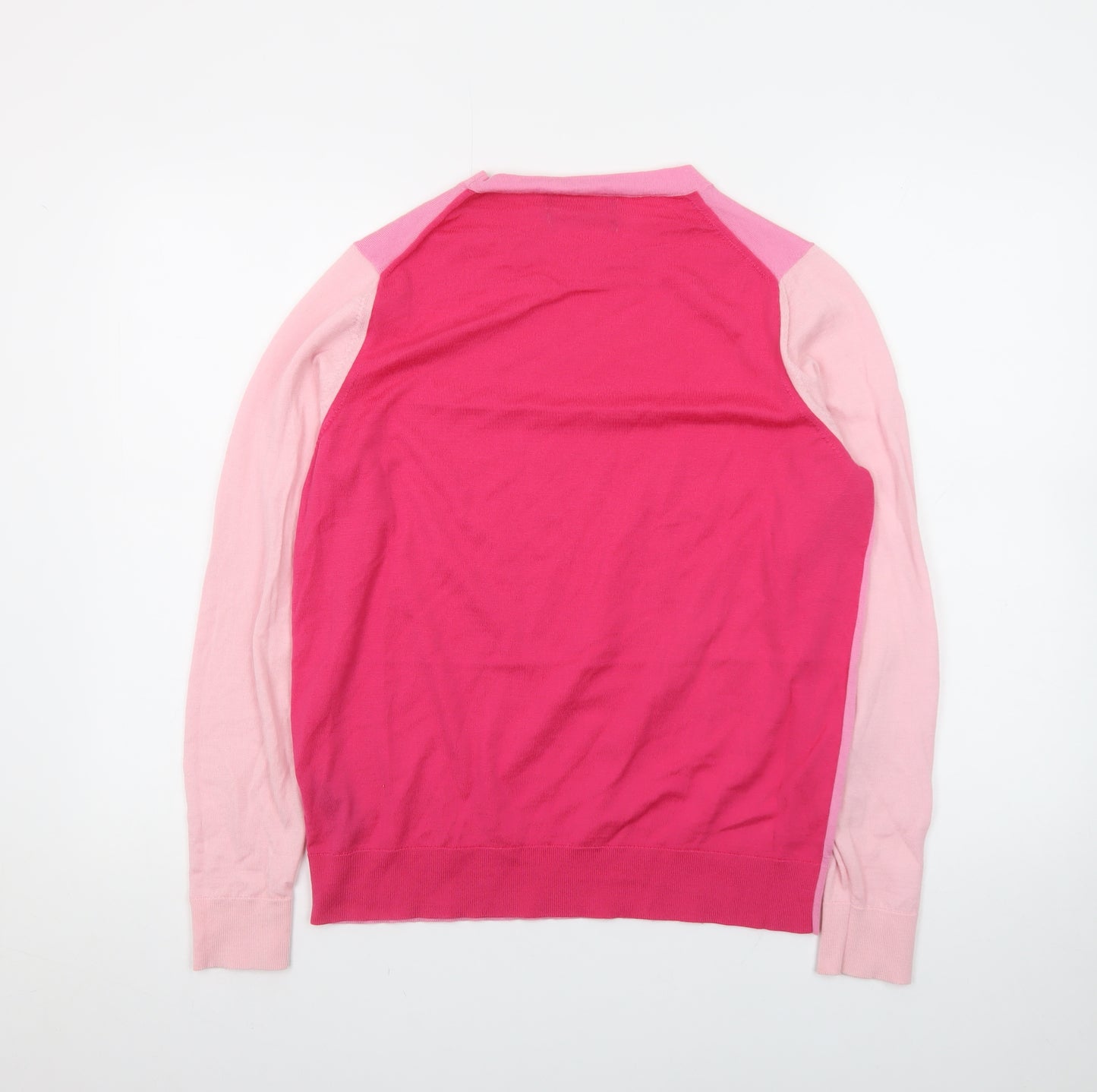 Marks and Spencer Women Pink Crew Neck Merino Wool Jumper Size 16