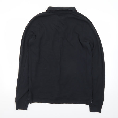 Tommy Hilfiger Men's Black Slim Fit Long Sleeve Polo Shirt Size L