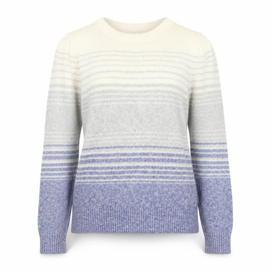 Front view of FatFace Women’s Multicoloured Wool Blend Striped Jumper UK 12