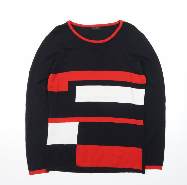 Happy D. by Damart Women’s Multicoloured Geometric Pullover Jumper Size S