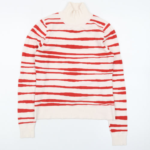 Esprit Womens Red Striped Roll Neck Jumper XS