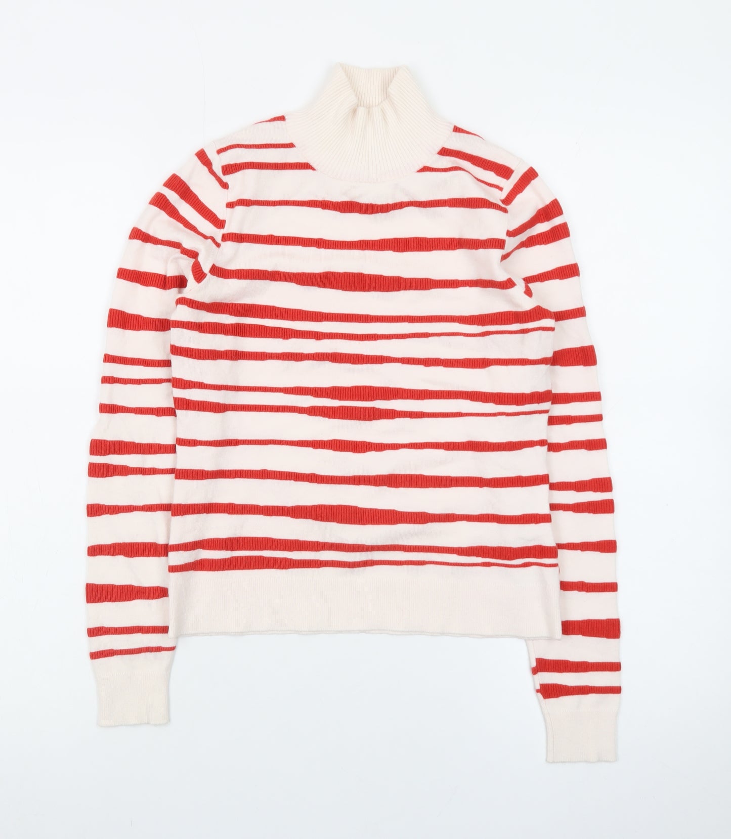 Esprit Womens Red Striped Roll Neck Jumper XS