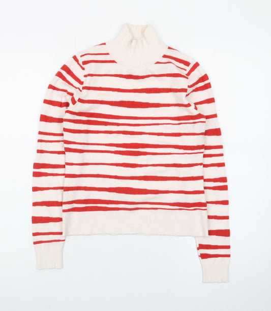 Esprit Womens Red Striped Roll Neck Jumper XS