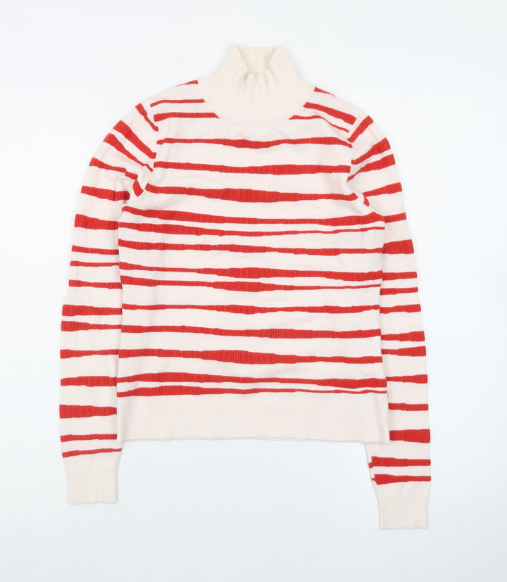Esprit Womens Red Striped Roll Neck Jumper XS
