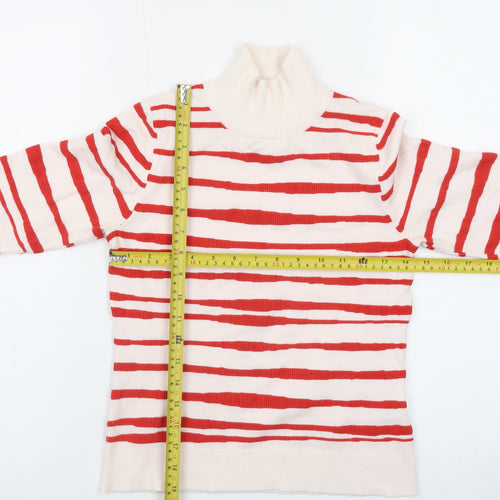 Esprit Womens Red Striped Roll Neck Jumper XS