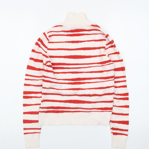 Esprit Womens Red Striped Roll Neck Jumper XS