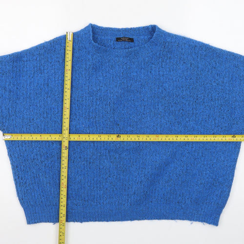 Parfois Women Blue Chunky Knit Relaxed Pullover Jumper One Size