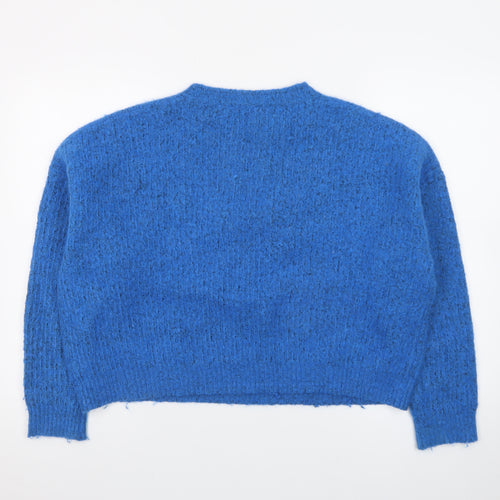 Parfois Women Blue Chunky Knit Relaxed Pullover Jumper One Size