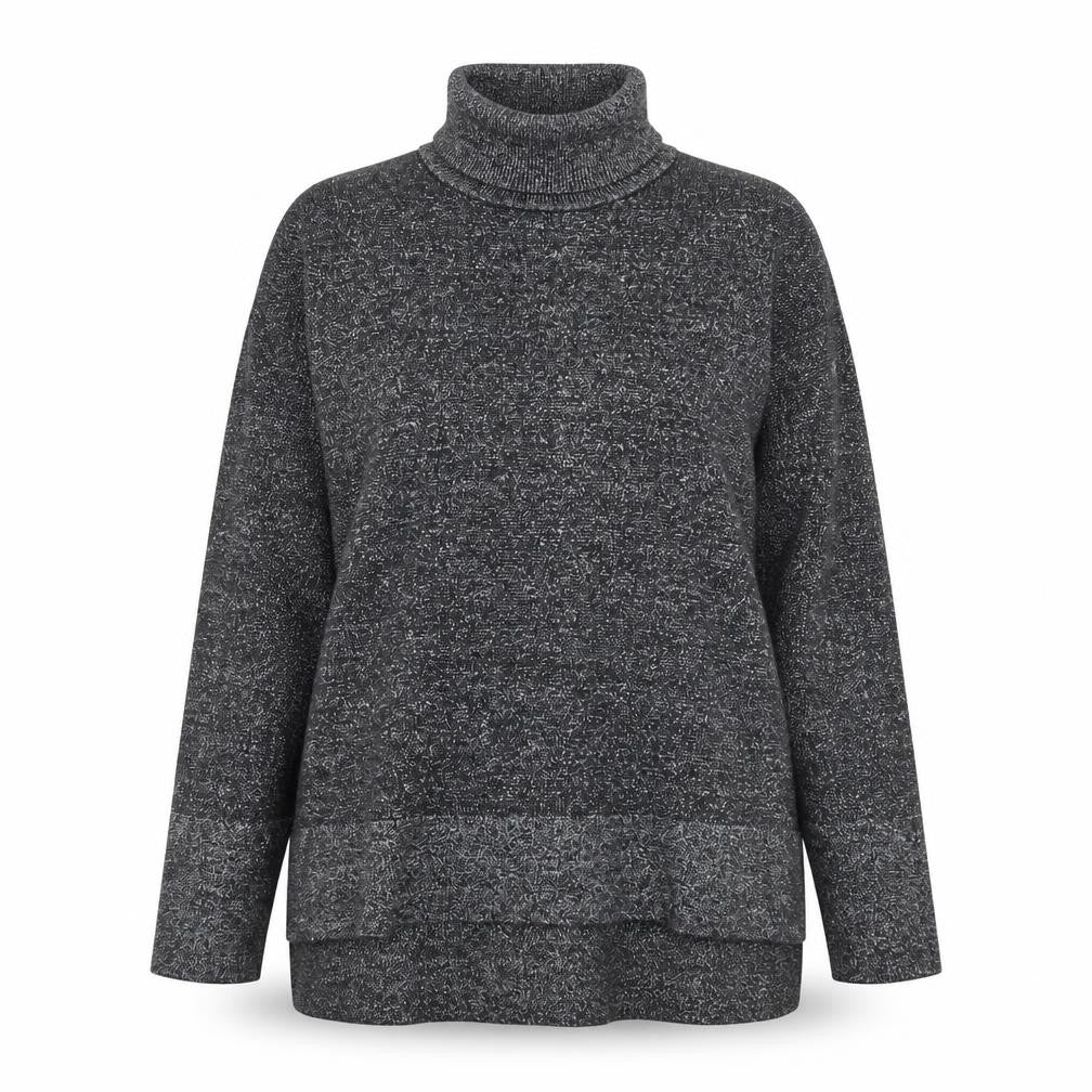 Front view of Tu Women’s Grey Roll Neck Long Sleeve Knit Jumper, size UK 20