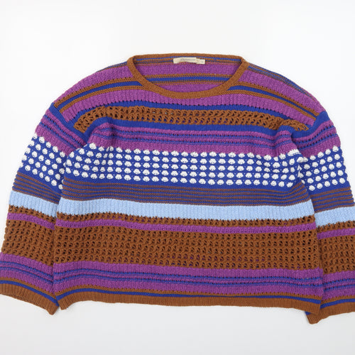 La Fée Maraboutée Women's Multicoloured Knitted Pullover Jumper L