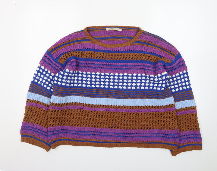 La Fée Maraboutée Women's Multicoloured Knitted Pullover Jumper L