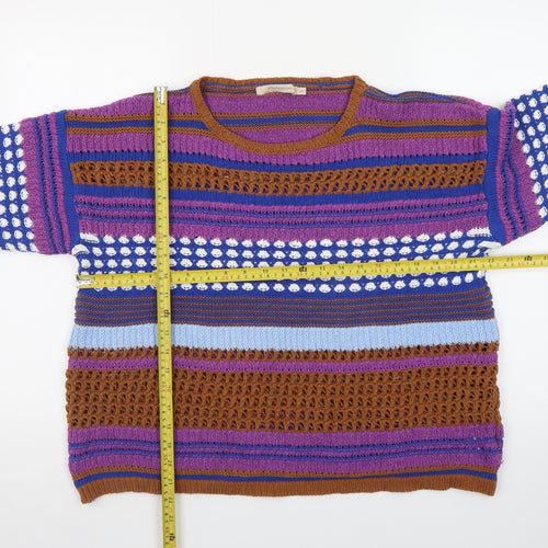 La Fée Maraboutée Women's Multicoloured Knitted Pullover Jumper L