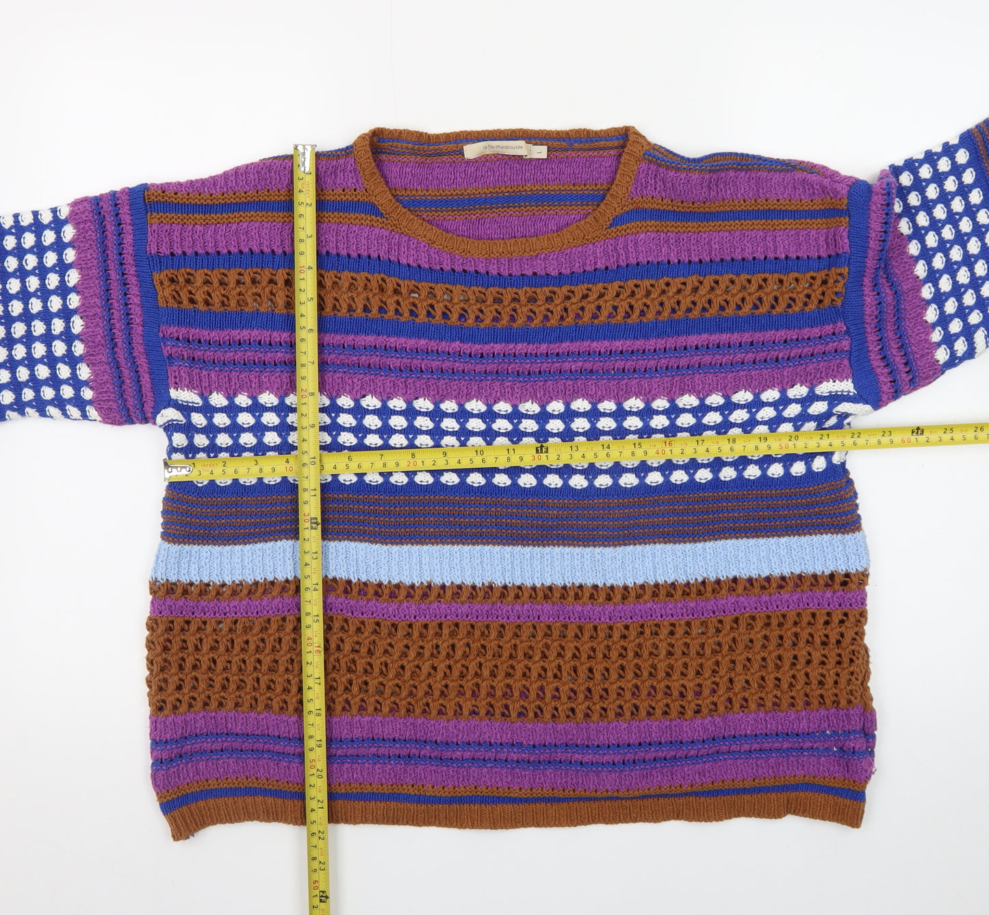 La Fée Maraboutée Women's Multicoloured Knitted Pullover Jumper L