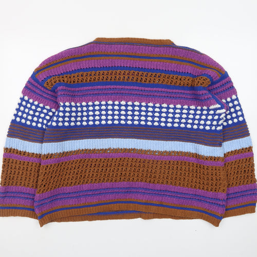 La Fée Maraboutée Women's Multicoloured Knitted Pullover Jumper L