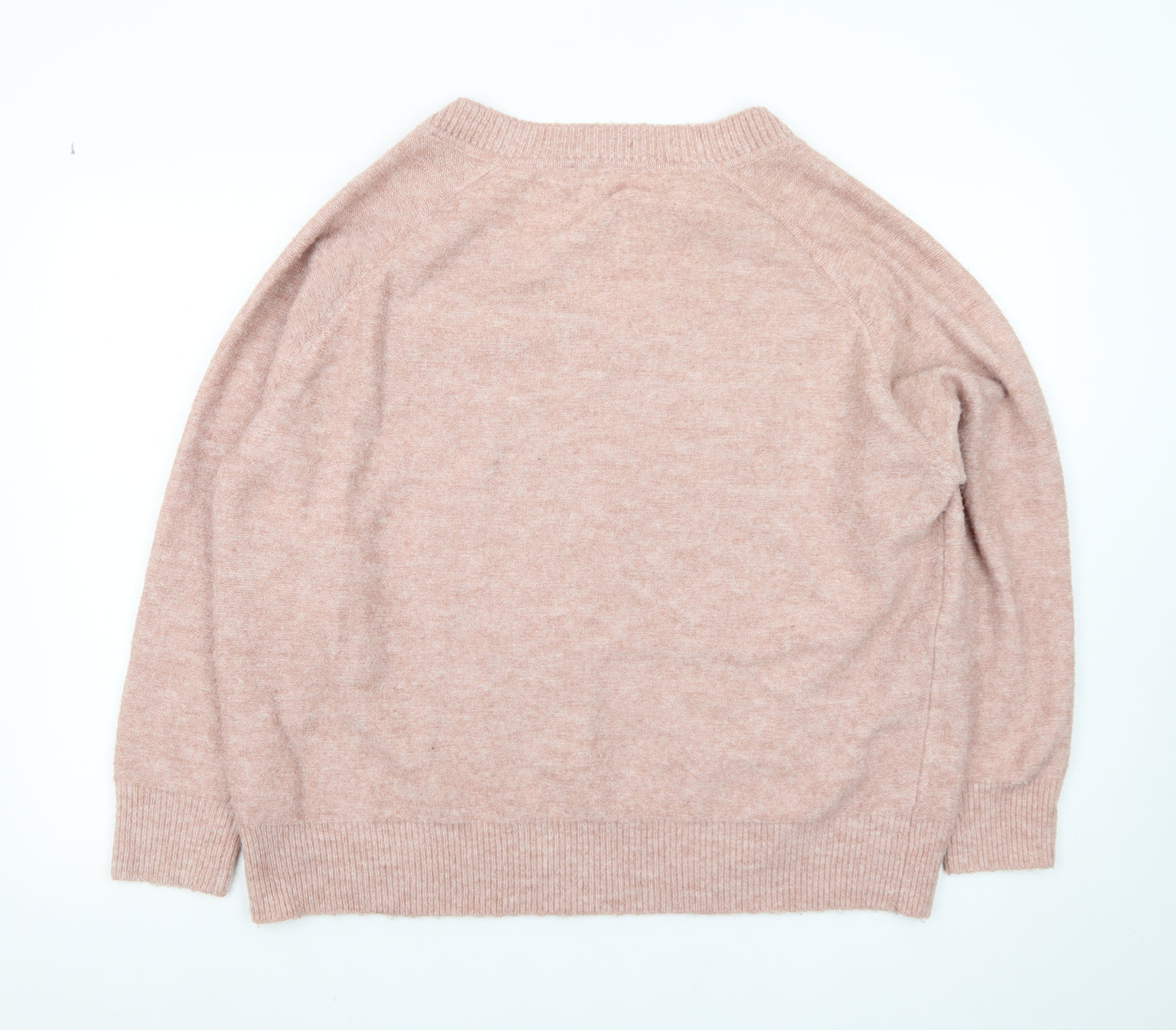 Next Women Pink Beaded V-Neck Pullover Jumper Size 16