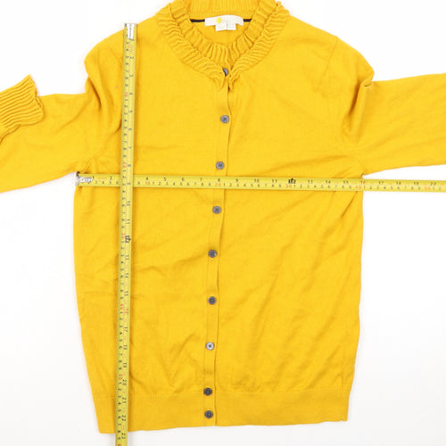 Boden Women's Yellow Knit Cardigan UK 10 Long Sleeve Lightweight