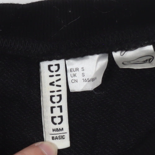H&M Divided Women Black Small Pullover Sweatshirt Mickey Logo