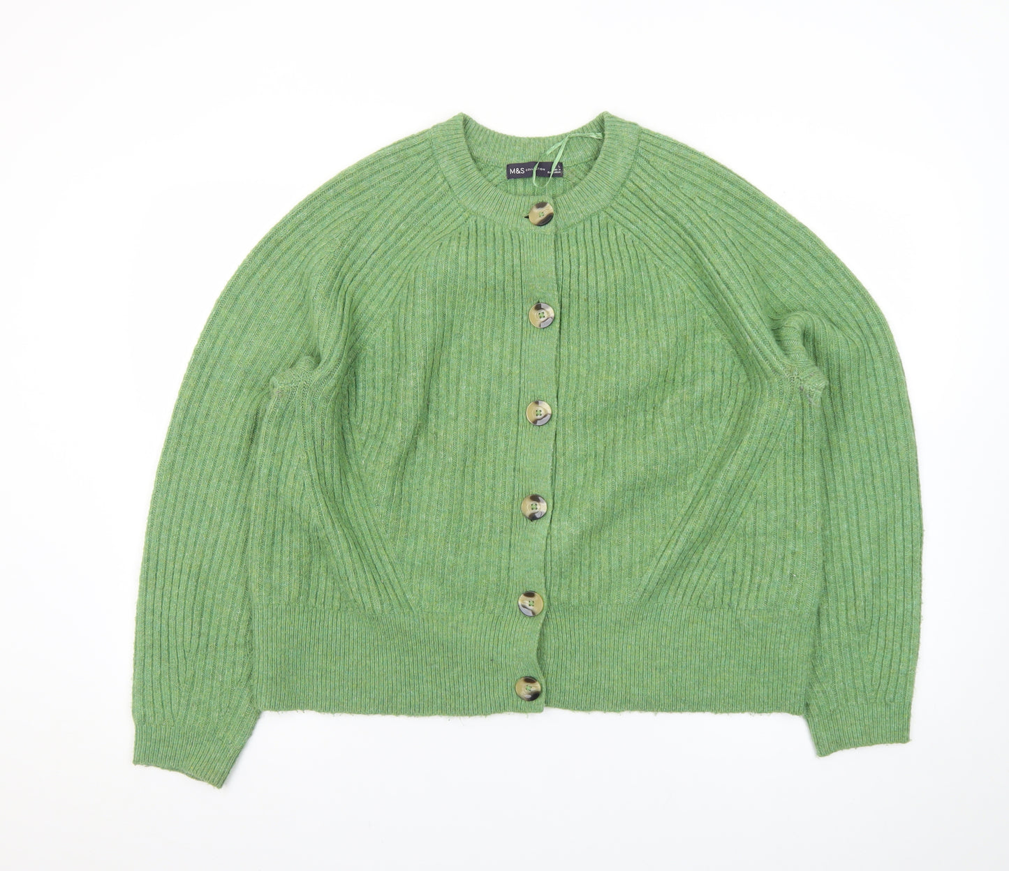 Marks and Spencer Women’s Green Wool Blend Button Cardigan Size L