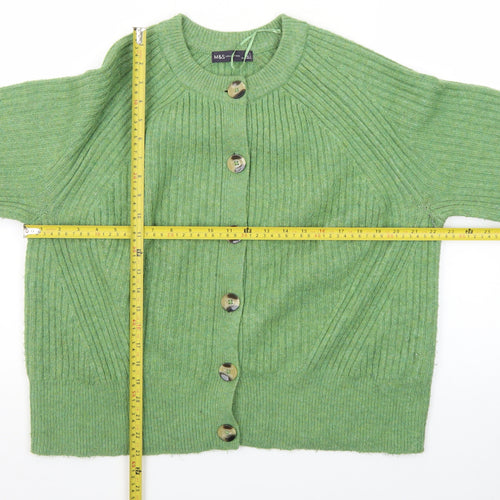 Marks and Spencer Women’s Green Wool Blend Button Cardigan Size L
