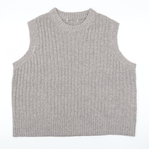 Marks and Spencer Womens Beige Ribbed Knit Sleeveless Vest XL
