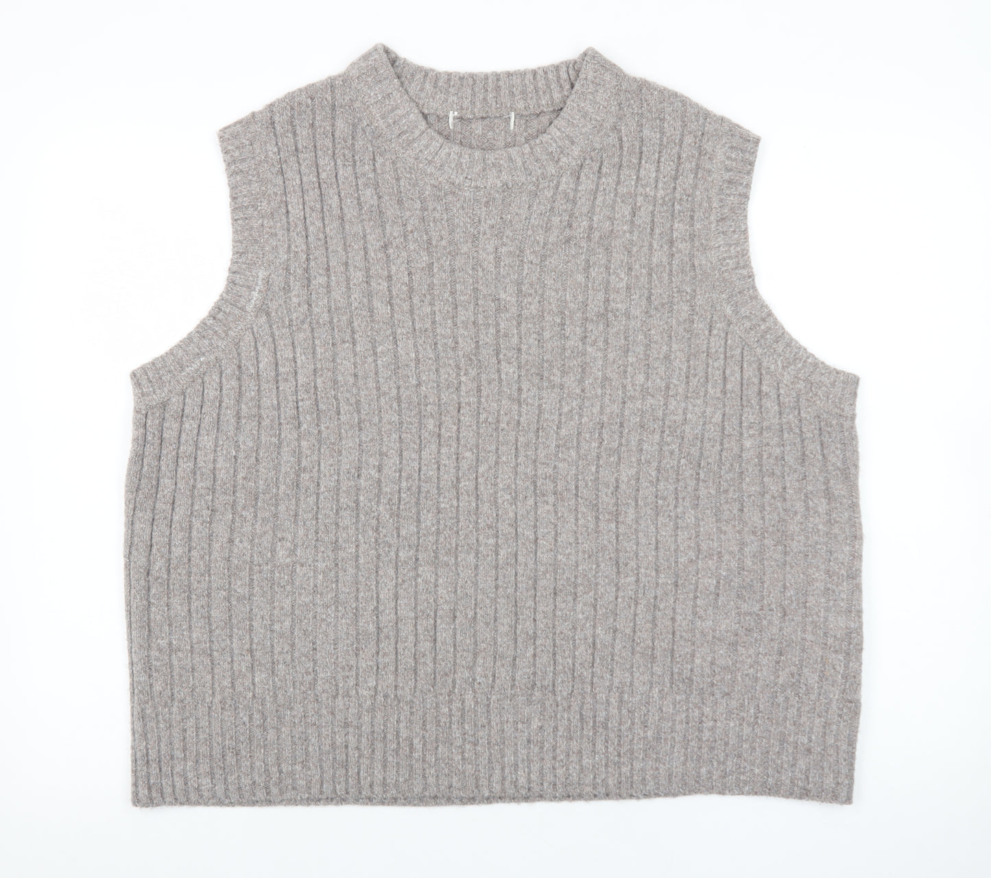 Marks and Spencer Womens Beige Ribbed Knit Sleeveless Vest XL