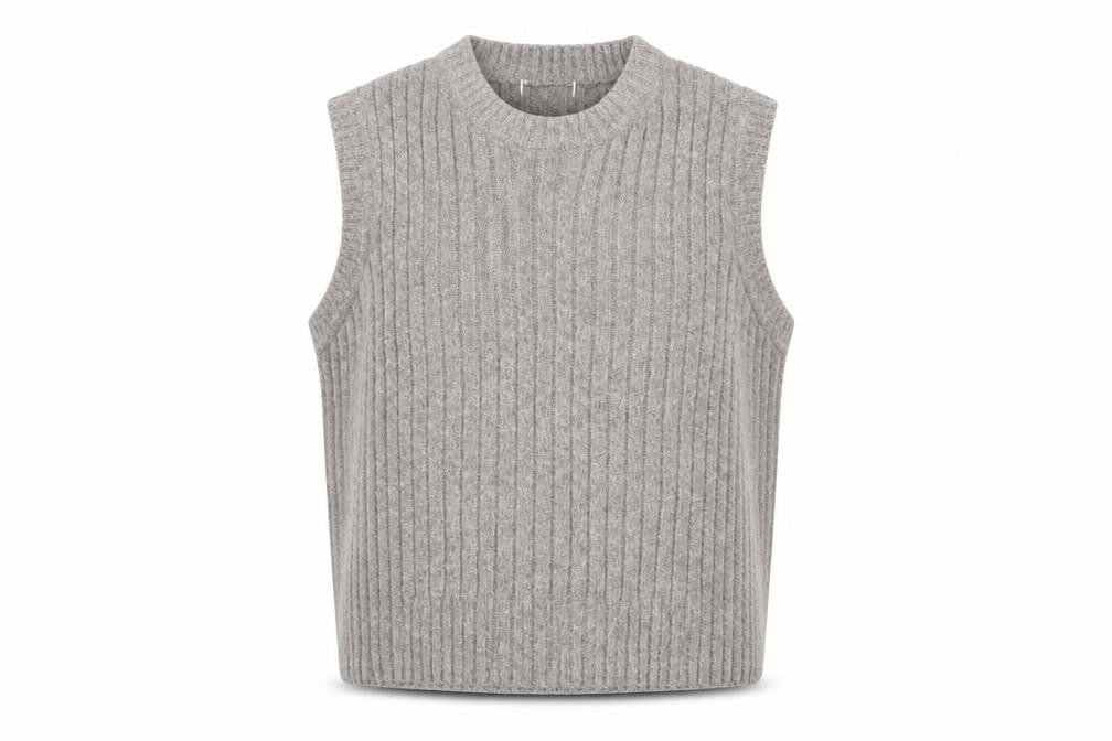 Marks and Spencer Womens Beige Ribbed Knit Sleeveless Vest XL