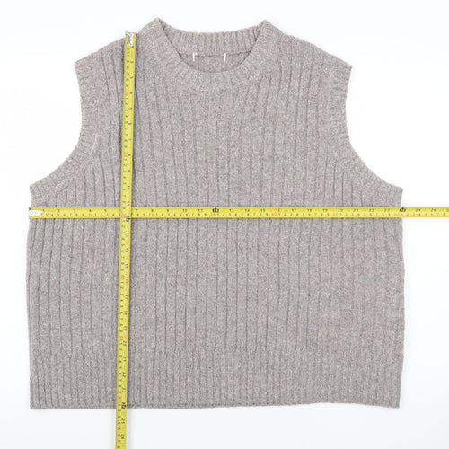Marks and Spencer Womens Beige Ribbed Knit Sleeveless Vest XL