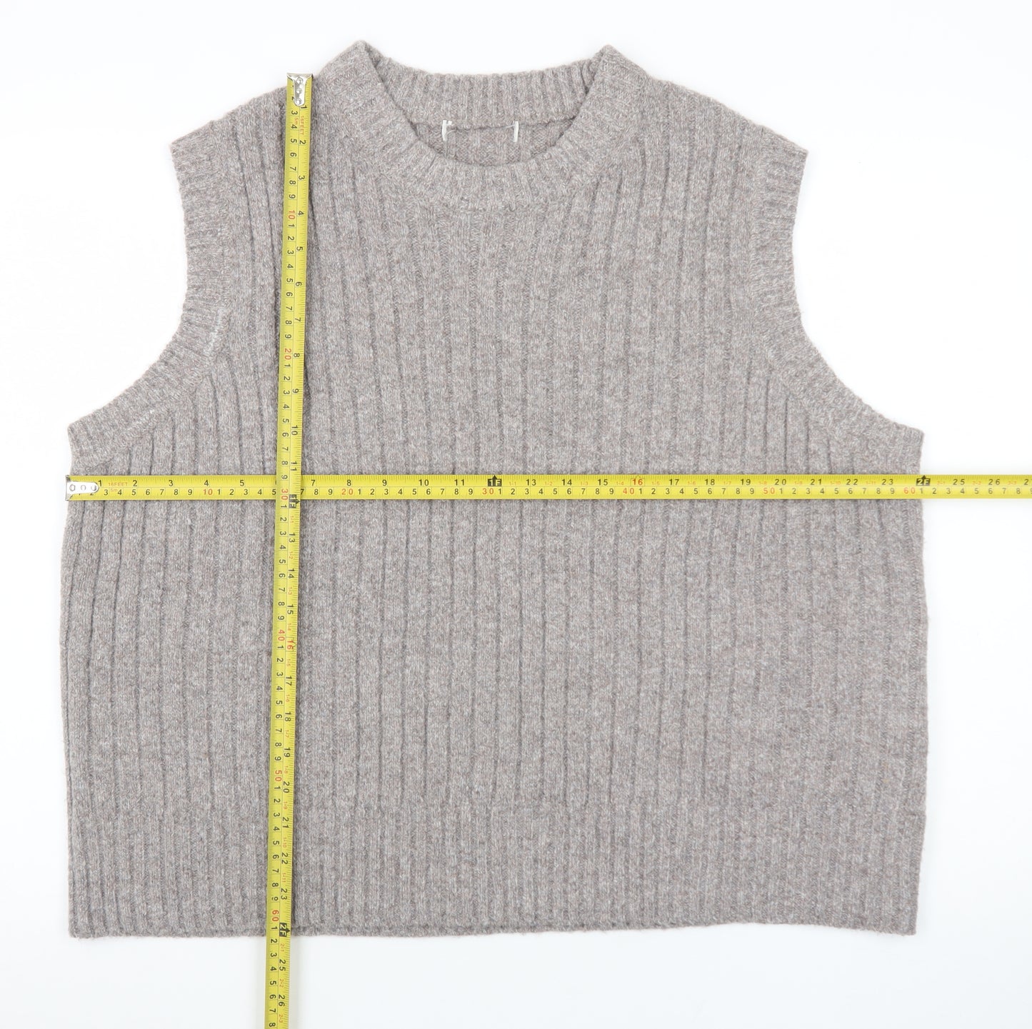 Marks and Spencer Womens Beige Ribbed Knit Sleeveless Vest XL
