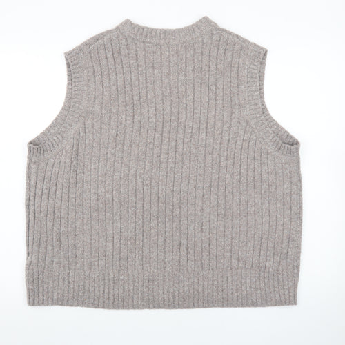 Marks and Spencer Womens Beige Ribbed Knit Sleeveless Vest XL