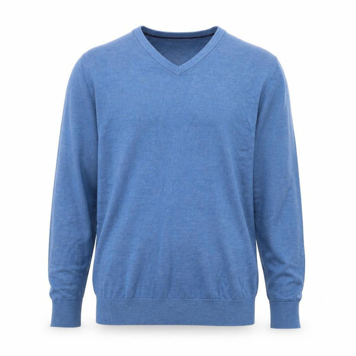 Gap Men's Blue V-Neck Merino Wool Jumper Size M